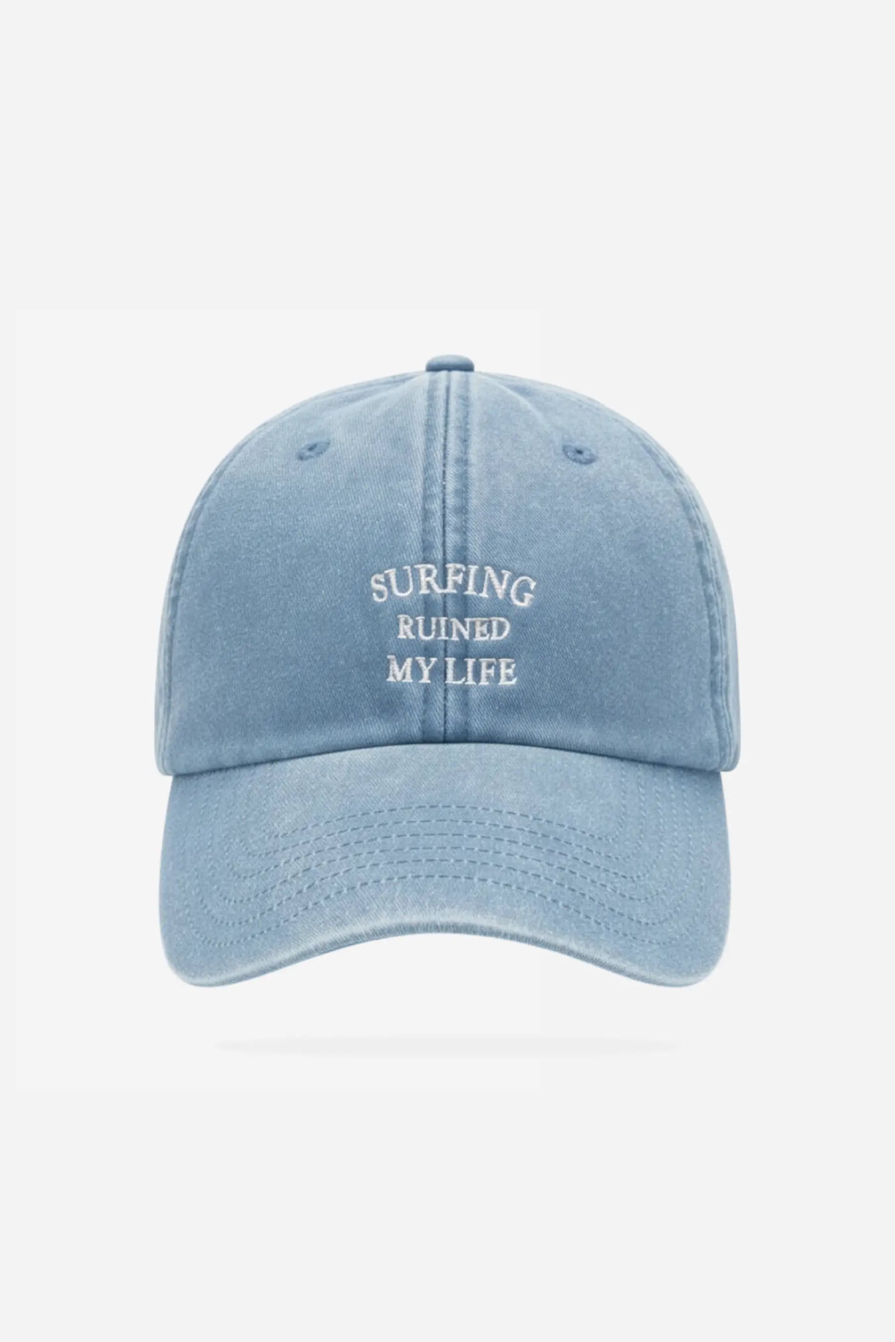 Surfing Ruined My Life Classic Vintage Cap Light Blue