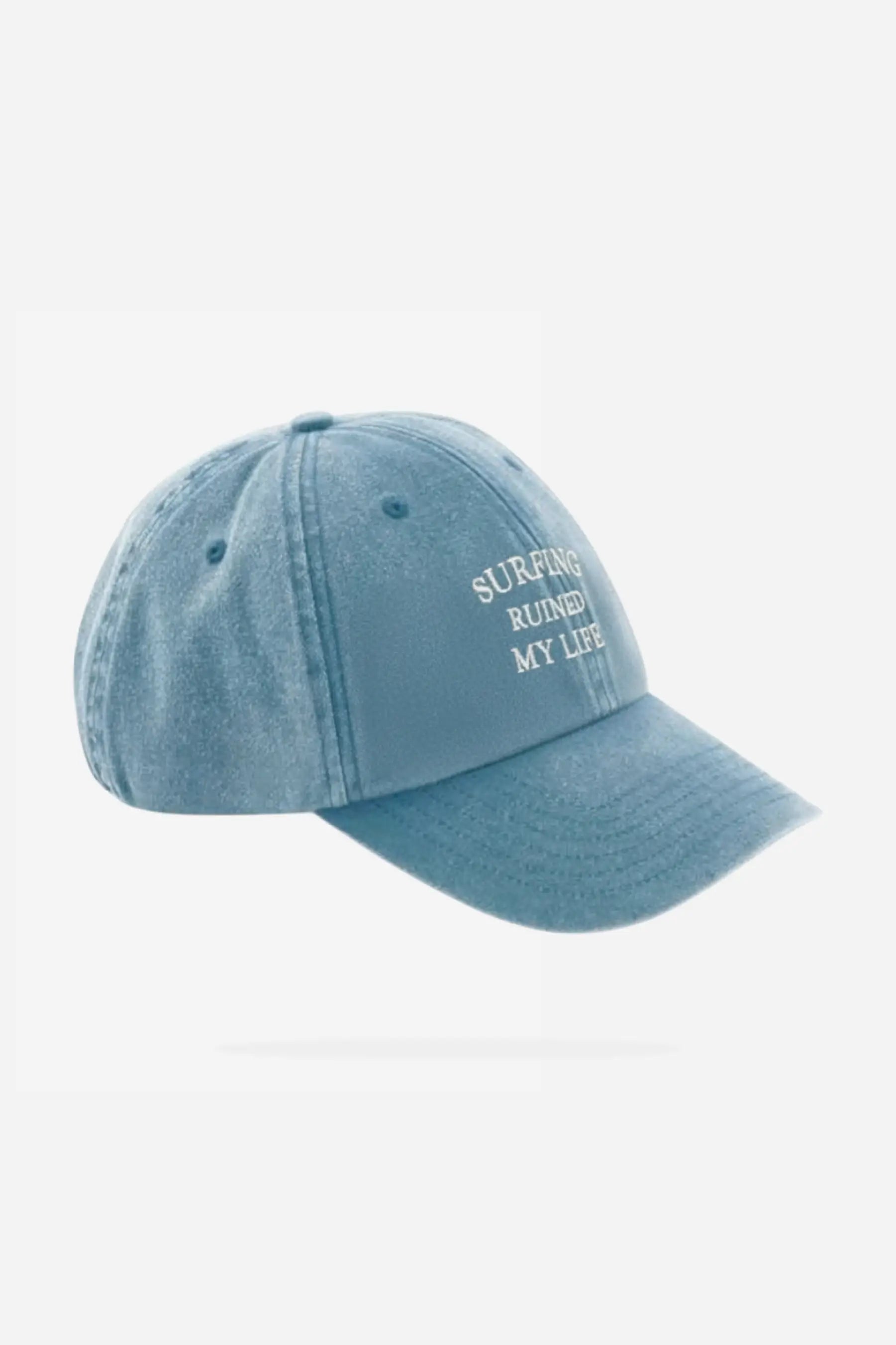 Surfing Ruined My Life Classic Vintage Cap Light Blue