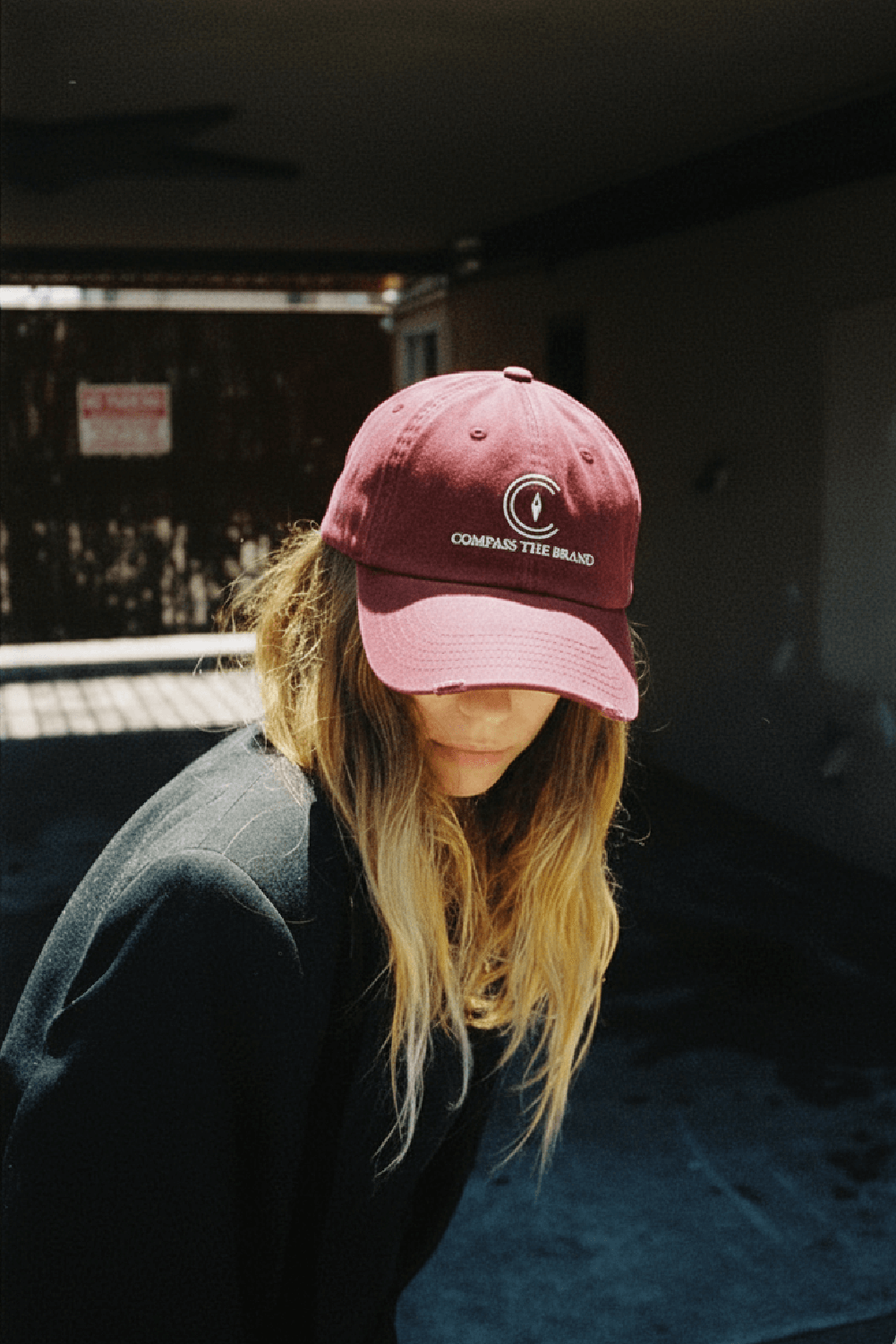COMPASS Wasted Dad Cap Burgundy