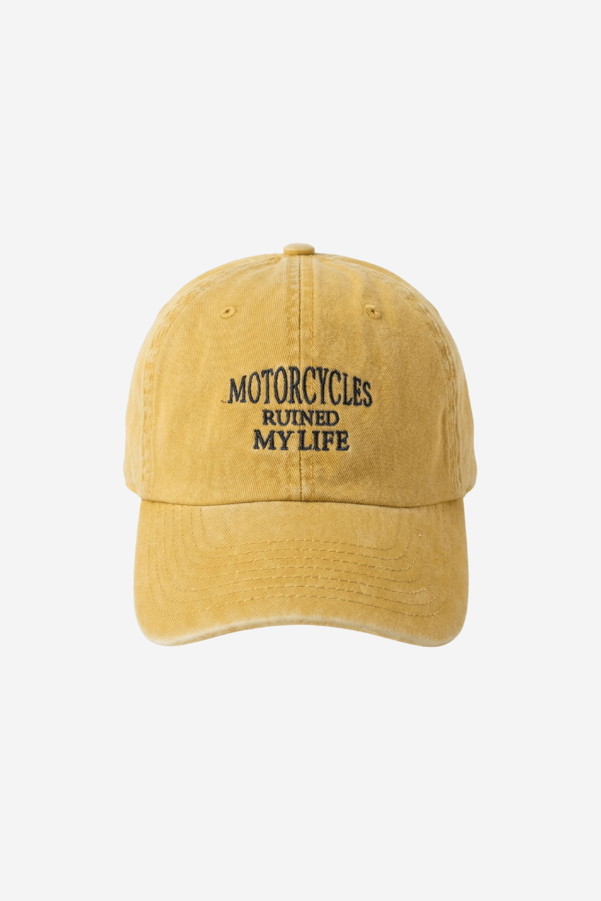 Motorcycles Ruined My Life Classic Vintage Cap Mustard