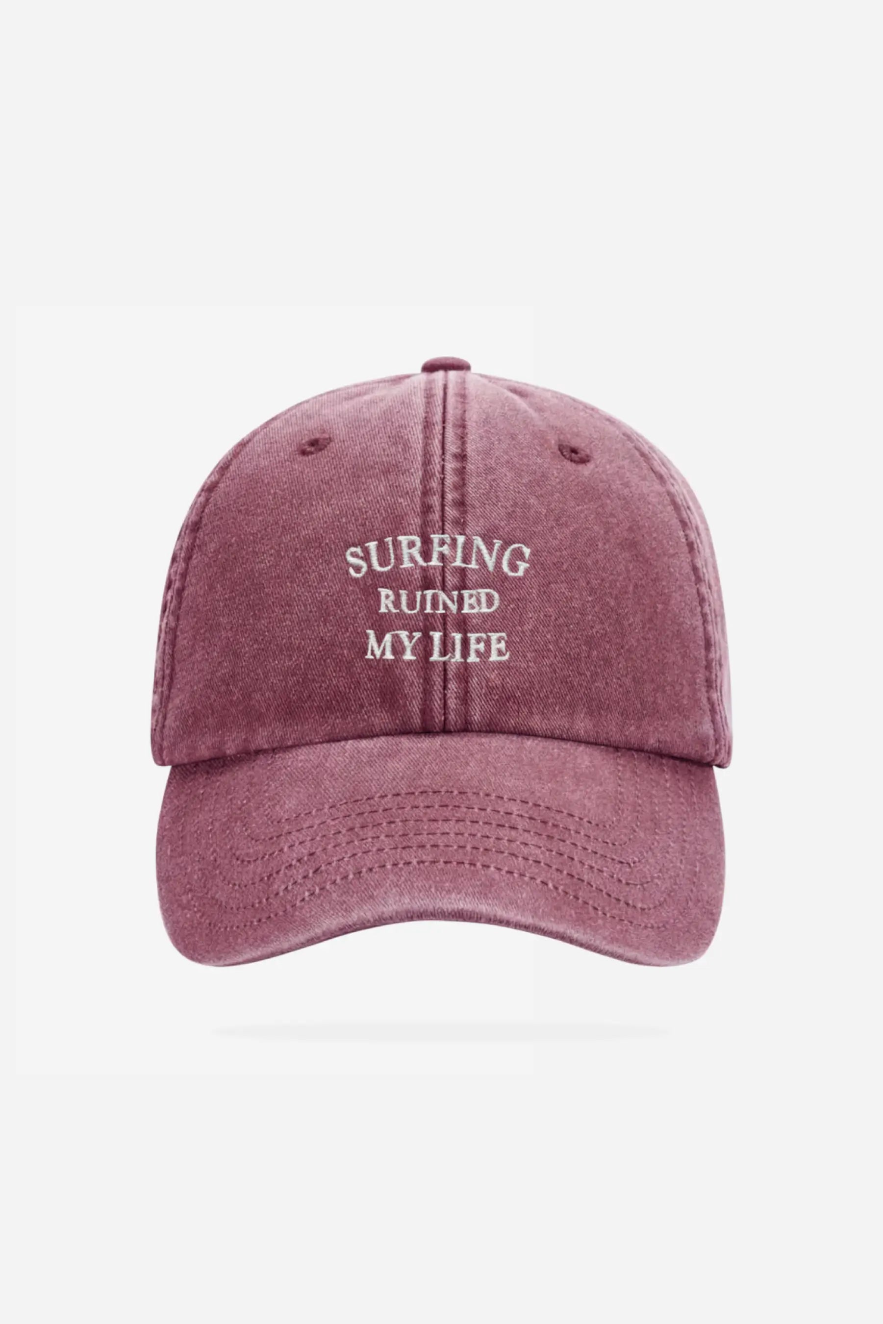 Surfing Ruined My Life Cap Burgundy