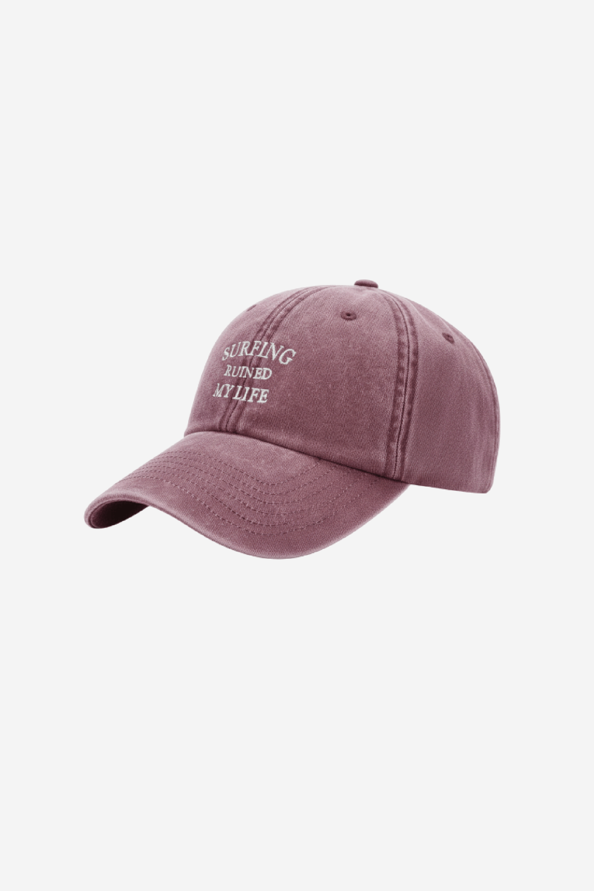 Surfing Ruined My Life Classic Vintage Cap Burgundy