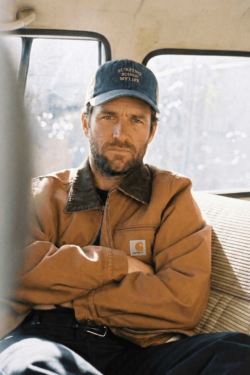 Surfing Ruined My Life Vintage Trucker Cap Blue