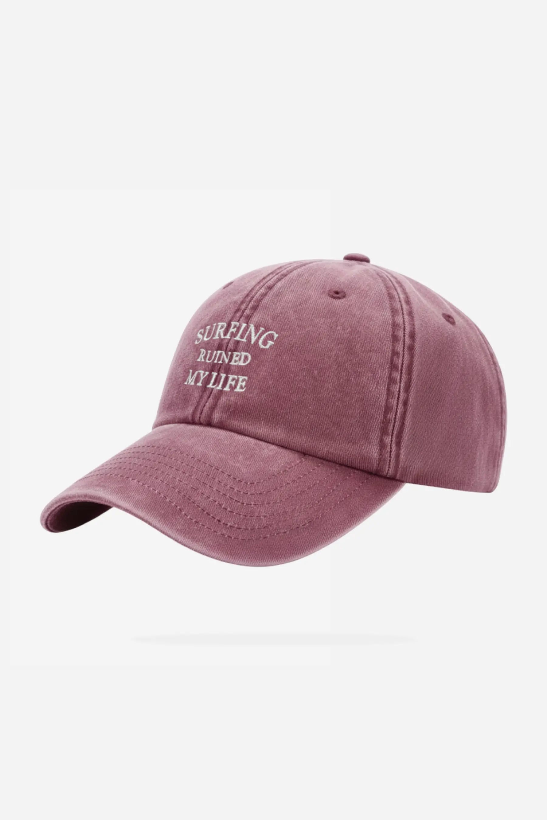 Surfing Ruined My Life Cap Burgundy