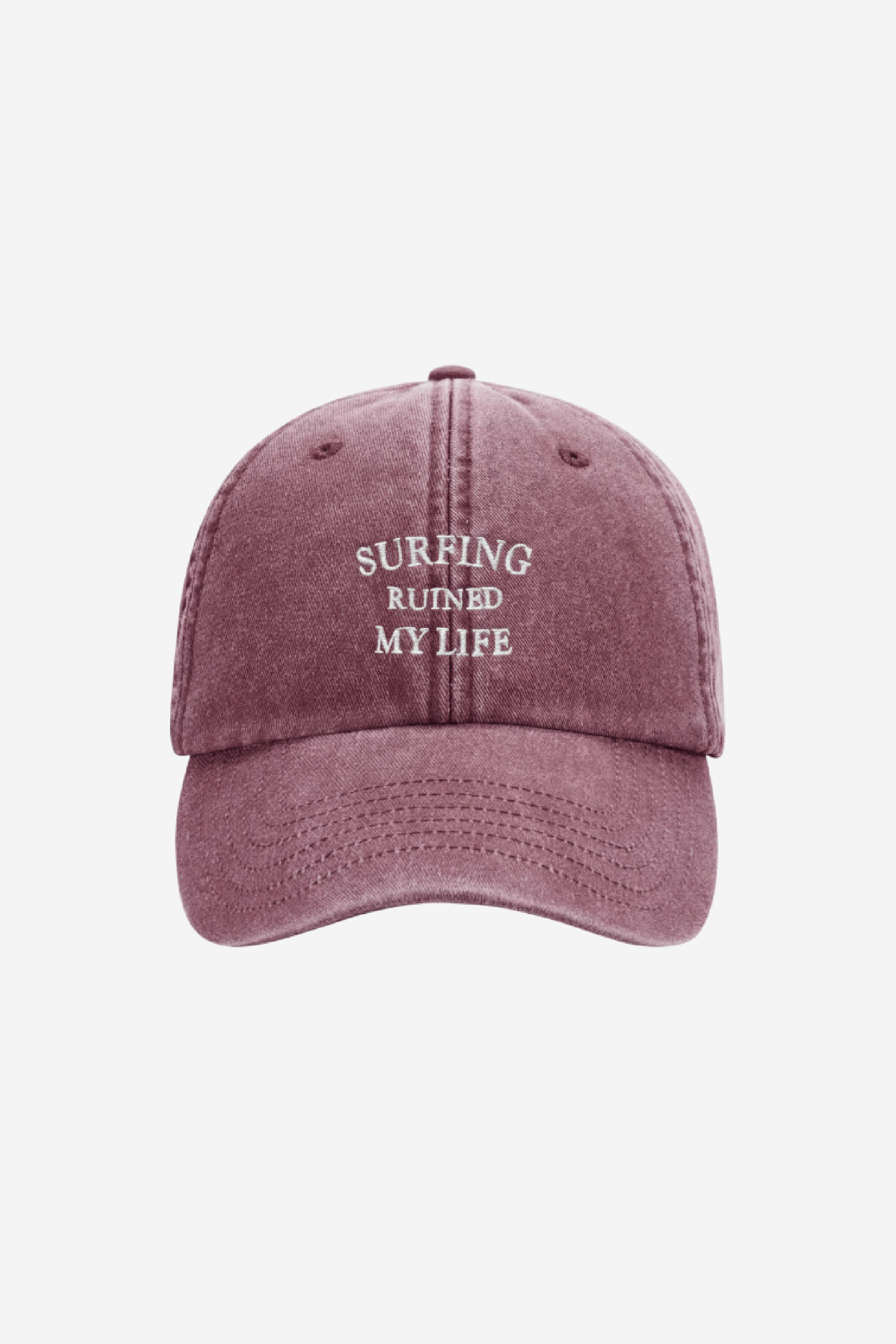 Surfing Ruined My Life Classic Vintage Cap Burgundy