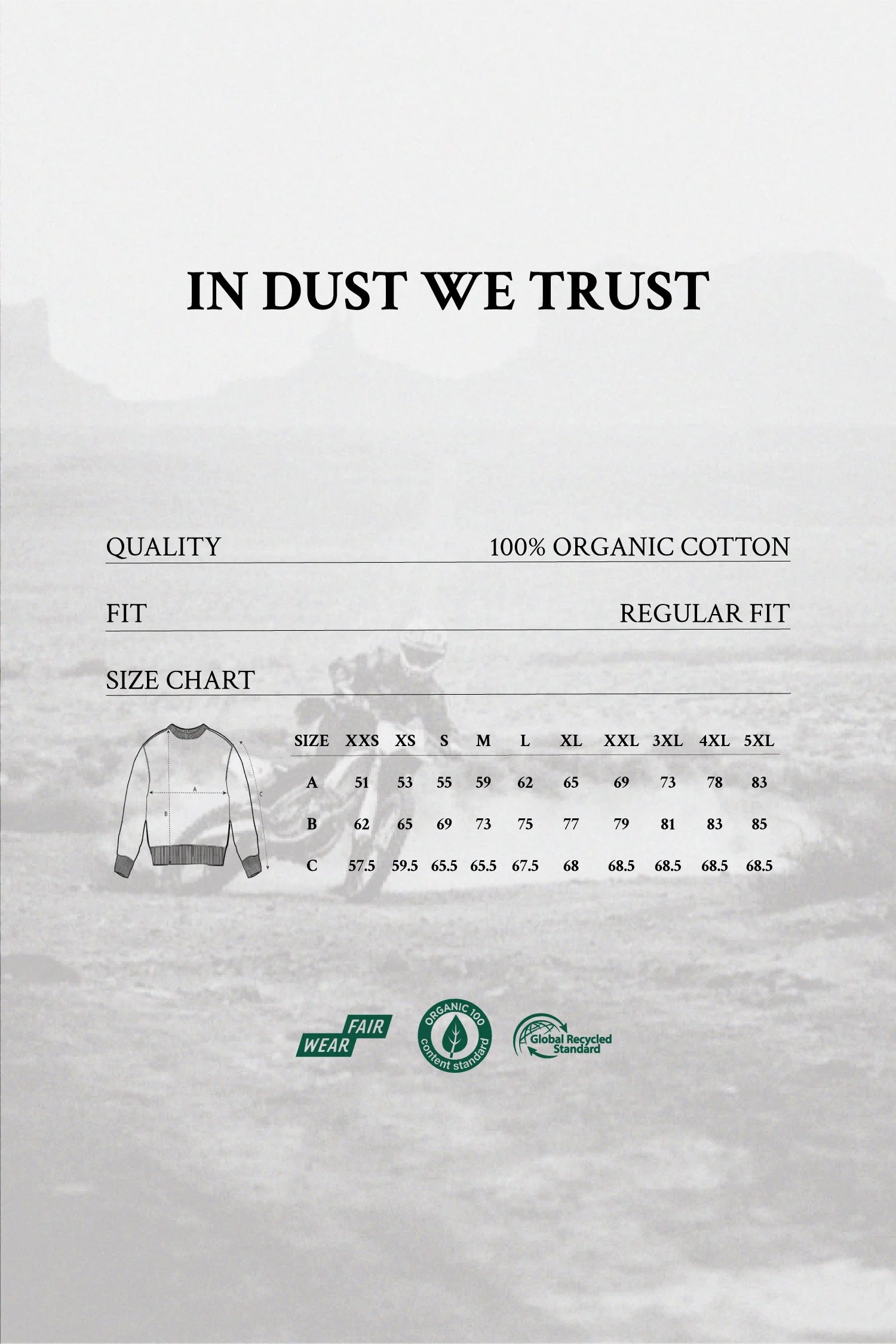 In Dust We Trust {Sudadera Ecológica Azul Marino}