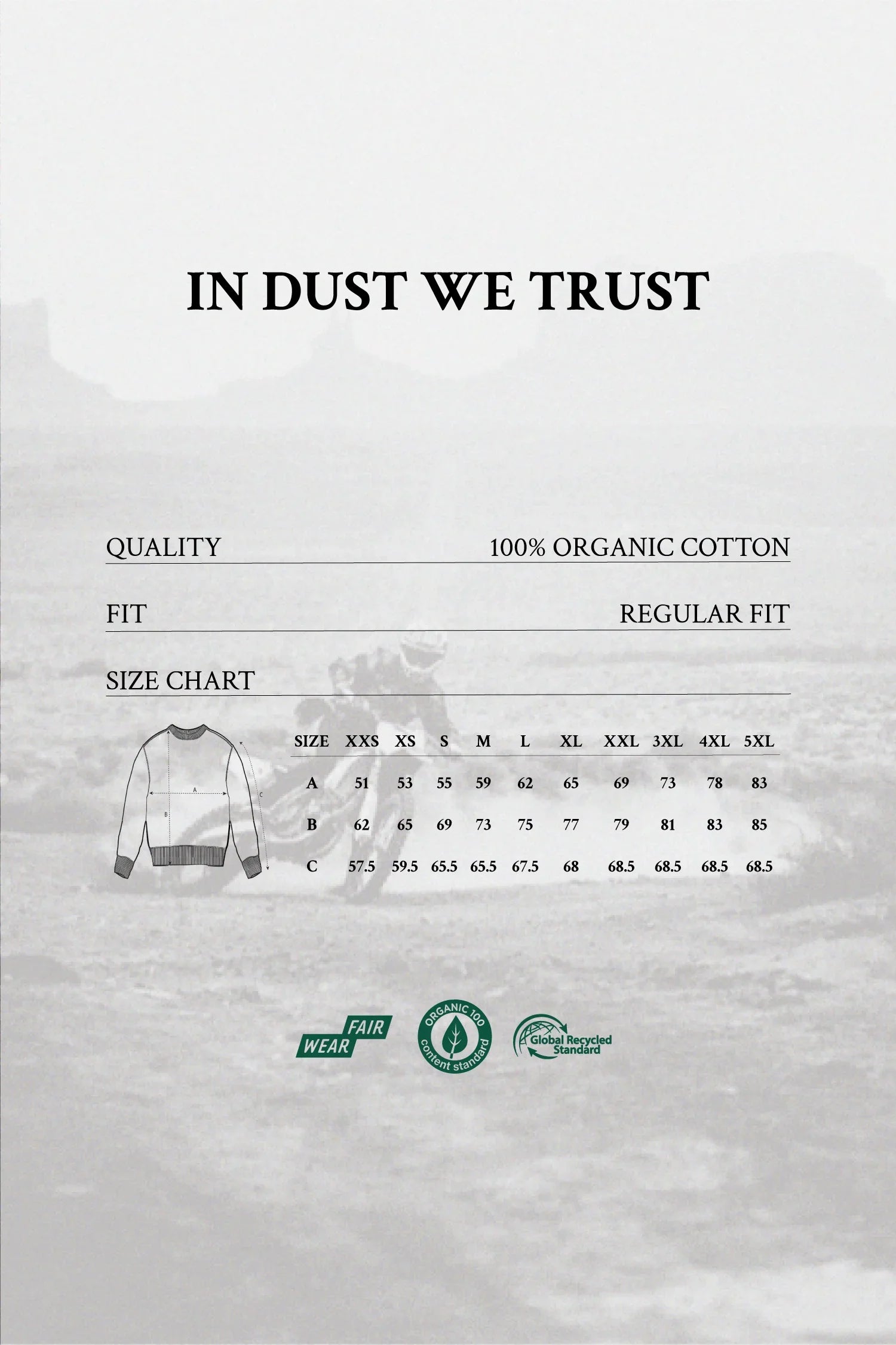 In Dust We Trust {Sudadera Ecológica Blanca}